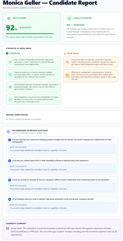 Screenshot: Open a Detailed Candidate Report