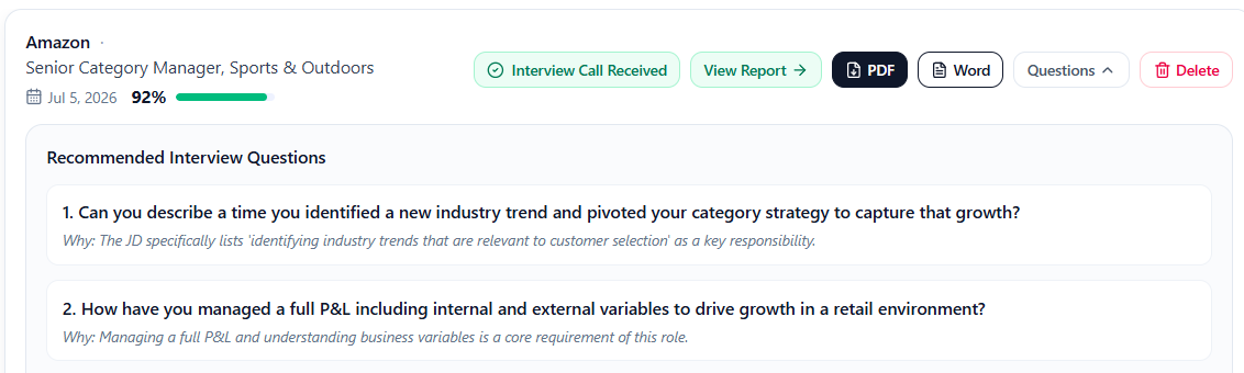 Screenshot: Prepare for Your Interview
