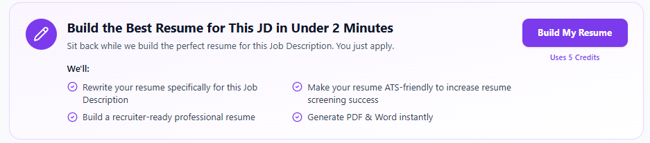 Screenshot: Build Your Resume