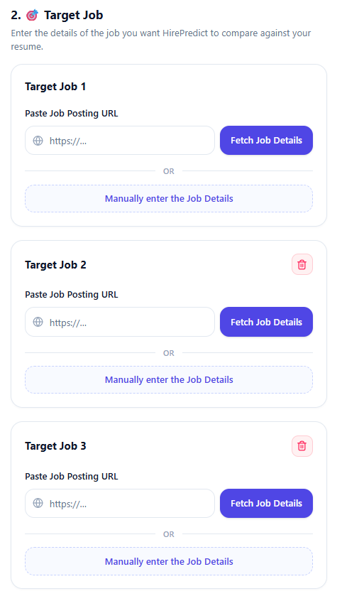 Screenshot: Compare Multiple Job Opportunities