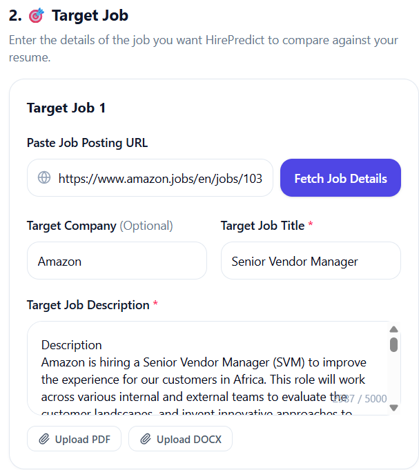 Screenshot: Review the Retrieved Job Details
