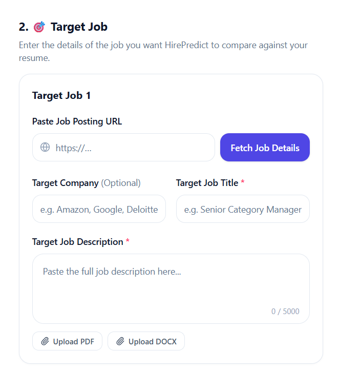 Screenshot: Enter Job Details Manually (if required)